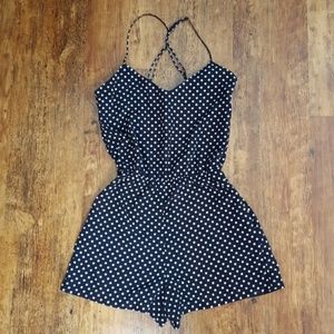 Zara Navy Polkadot Romper